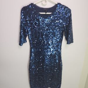BCBG MAXAZRIA Sparkly Blue Cocktail Dance Formal Dress